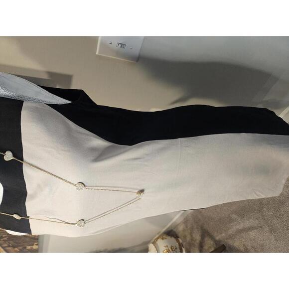 Doncaster Elegant Two-Tone Sleeveless Dress - Picture 2 of 11